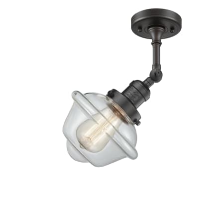 A large image of the Innovations Lighting 201F Small Oxford Oil Rubbed Bronze / Clear