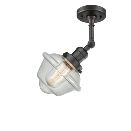 A large image of the Innovations Lighting 201F Small Oxford Oil Rubbed Bronze / Seedy