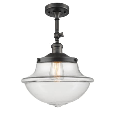 A large image of the Innovations Lighting 201F Large Oxford Oil Rubbed Bronze / Clear