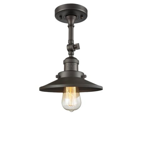 A large image of the Innovations Lighting 201F Railroad Oiled Rubbed Bronze / Metal Shade