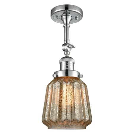 A large image of the Innovations Lighting 201F Chatham Polished Chrome / Mercury Fluted