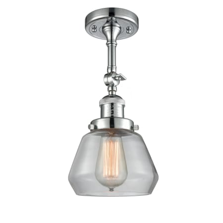 A large image of the Innovations Lighting 201F Fulton Polished Chrome / Clear