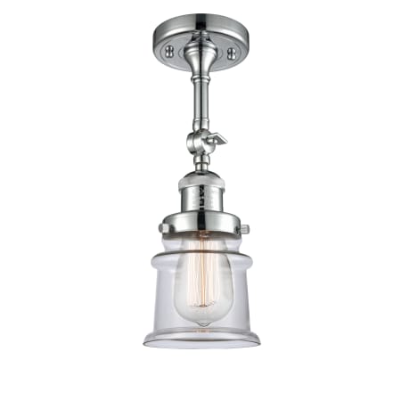 A large image of the Innovations Lighting 201F Small Canton Polished Chrome / Clear