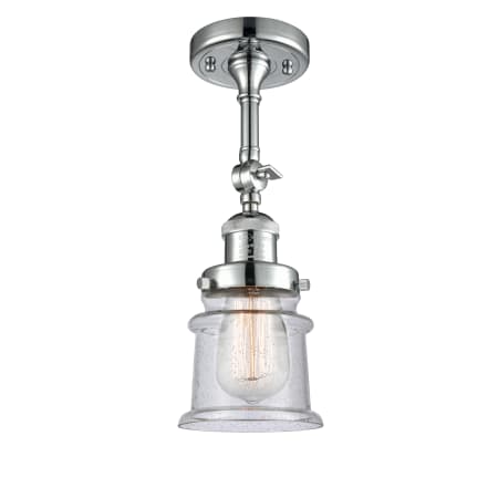 A large image of the Innovations Lighting 201F Small Canton Polished Chrome / Seedy