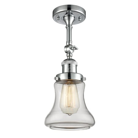 A large image of the Innovations Lighting 201F Bellmont Polished Chrome / Clear