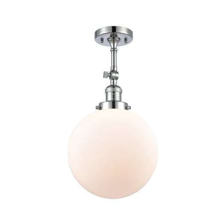 A large image of the Innovations Lighting 201F X-Large Beacon Polished Chrome / Matte White