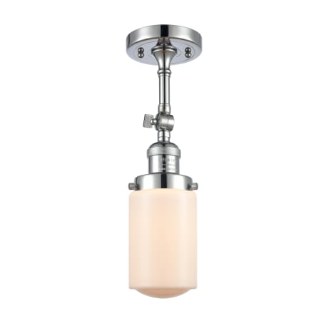A large image of the Innovations Lighting 201F Dover Polished Chrome / Matte White