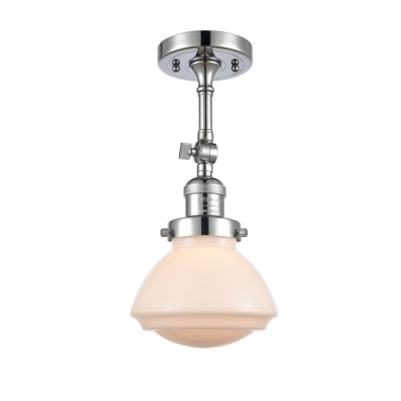 A large image of the Innovations Lighting 201F Olean Polished Chrome / Matte White