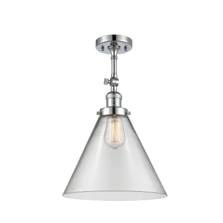 A large image of the Innovations Lighting 201F X-Large Cone Polished Chrome / Clear