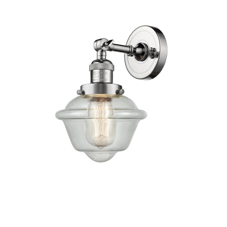 A large image of the Innovations Lighting 201F Small Oxford Polished Chrome / Seedy