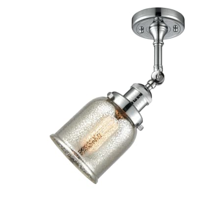 A large image of the Innovations Lighting 201F Small Bell Polished Chrome / Silver Mercury
