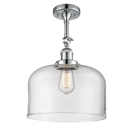 A large image of the Innovations Lighting 201F X-Large Bell Polished Chrome / Clear