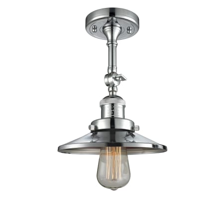 A large image of the Innovations Lighting 201F Railroad Polished Chrome / Metal Shade
