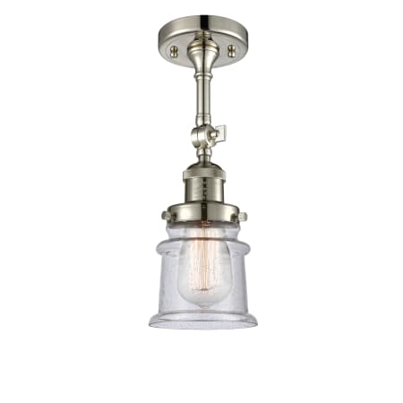 A large image of the Innovations Lighting 201F Small Canton Polished Nickel / Seedy