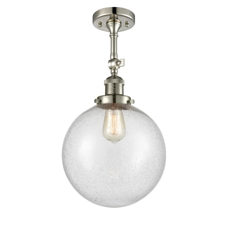 A large image of the Innovations Lighting 201F X-Large Beacon Polished Nickel / Seedy