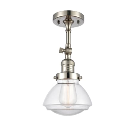 A large image of the Innovations Lighting 201F Olean Polished Nickel / Clear