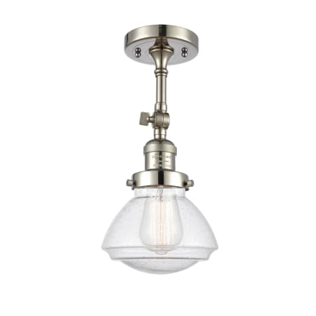 A large image of the Innovations Lighting 201F Olean Polished Nickel / Seedy