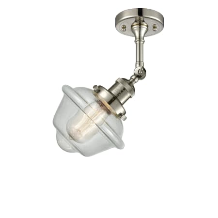 A large image of the Innovations Lighting 201F Small Oxford Polished Nickel / Seedy