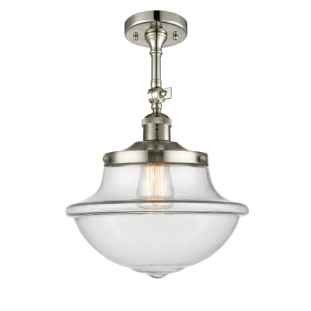A large image of the Innovations Lighting 201F Large Oxford Polished Nickel / Clear