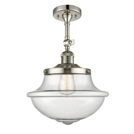 A large image of the Innovations Lighting 201F Large Oxford Polished Nickel / Seedy