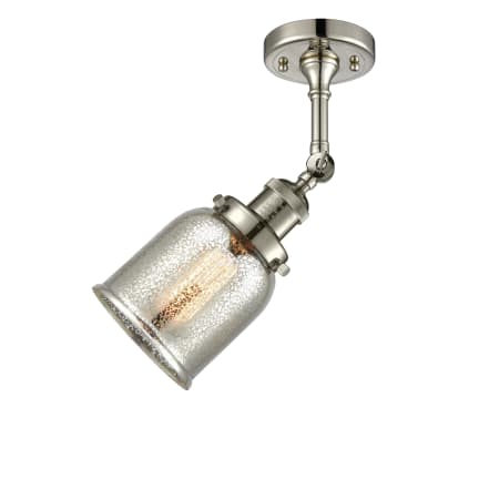 A large image of the Innovations Lighting 201F Small Bell Polished Nickel / Silver Mercury