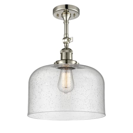 A large image of the Innovations Lighting 201F X-Large Bell Polished Nickel / Seedy