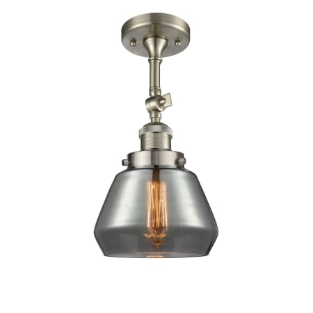 A large image of the Innovations Lighting 201F Fulton Brushed Satin Nickel / Smoked