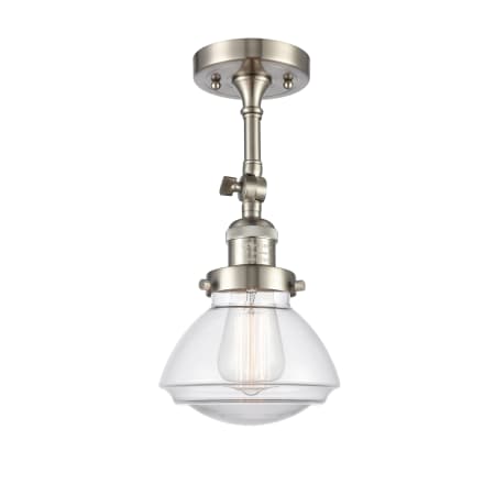 A large image of the Innovations Lighting 201F Olean Brushed Satin Nickel / Clear
