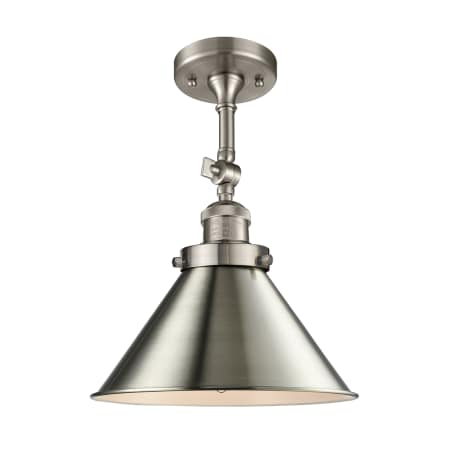 A large image of the Innovations Lighting 201F Briarcliff Brushed Satin Nickel / Metal Shade