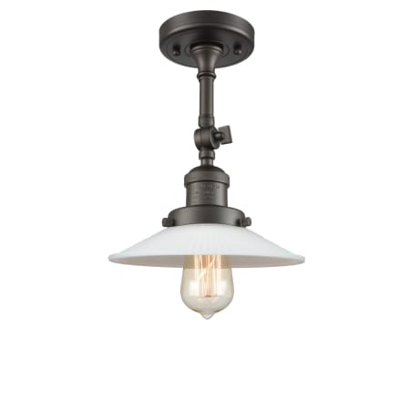 A large image of the Innovations Lighting 201FSW Halophane Oil Rubbed Bronze / Matte White