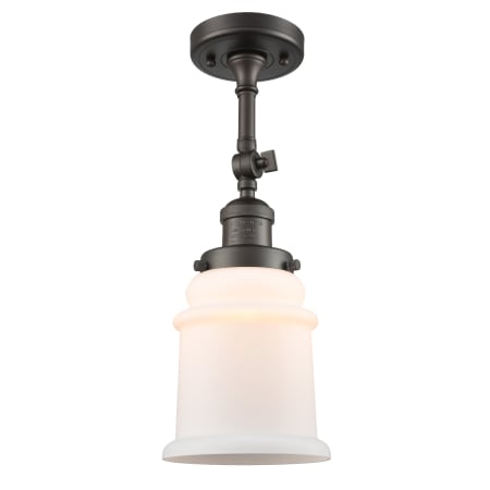 A large image of the Innovations Lighting 201FSW Canton Oil Rubbed Bronze / Matte White Cased