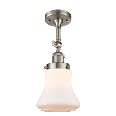 A large image of the Innovations Lighting 201FSW Bellmont Brushed Satin Nickel / Matte White