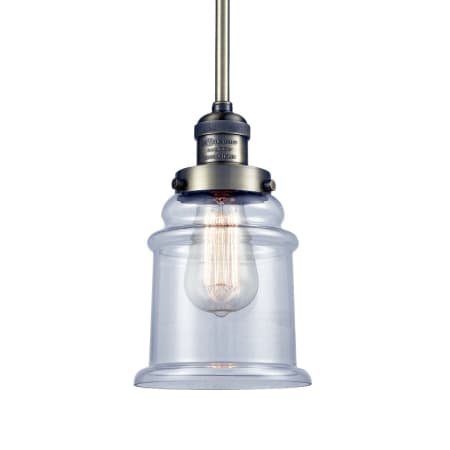 A large image of the Innovations Lighting 201S Canton Antique Brass / Clear