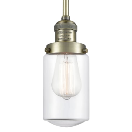 A large image of the Innovations Lighting 201S Dover Antique Brass / Clear