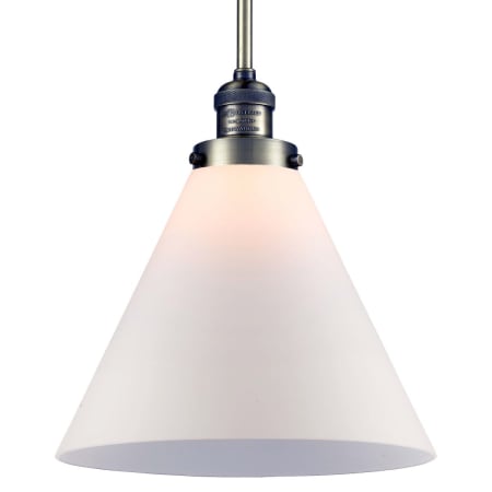 A large image of the Innovations Lighting 201S X-Large Cone Antique Brass / Matte White Cased