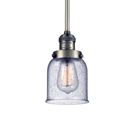A large image of the Innovations Lighting 201S Small Bell Antique Brass / Seedy