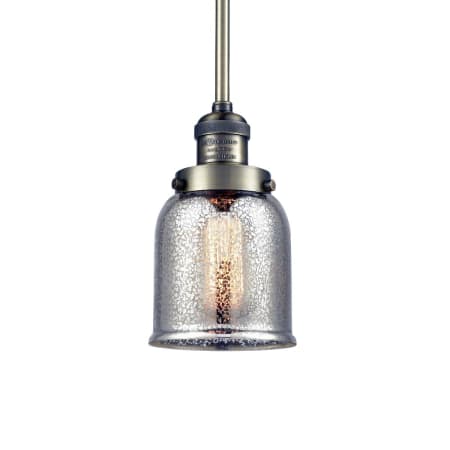 A large image of the Innovations Lighting 201S Small Bell Antique Brass / Silver Plated Mercury