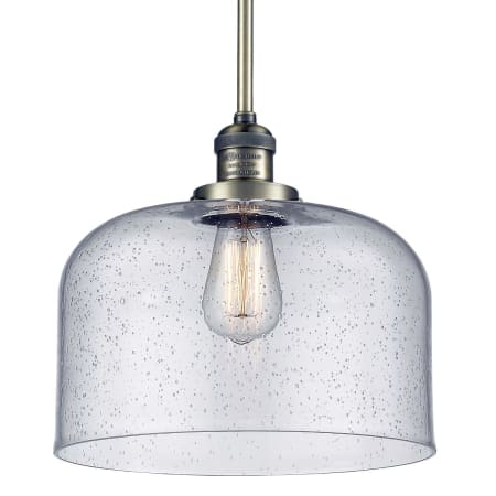 A large image of the Innovations Lighting 201S X-Large Bell Antique Brass / Seedy