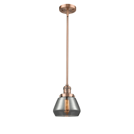 A large image of the Innovations Lighting 201S Fulton Antique Copper / Smoked