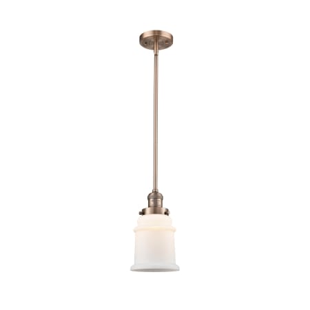 A large image of the Innovations Lighting 201S Canton Antique Copper / Matte White