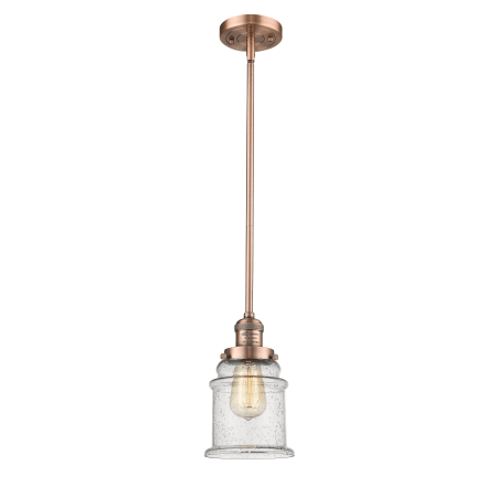 A large image of the Innovations Lighting 201S Canton Antique Copper / Seedy