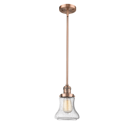 A large image of the Innovations Lighting 201S Bellmont Antique Copper / Seedy