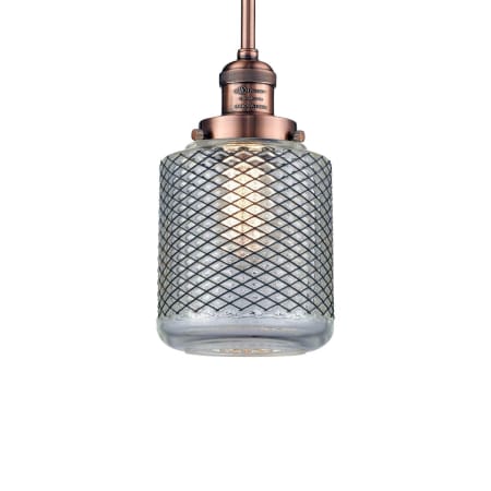 A large image of the Innovations Lighting 201S Stanton Antique Copper / Vintage Wire Mesh