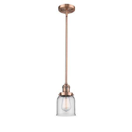 A large image of the Innovations Lighting 201S Small Bell Antique Copper / Clear