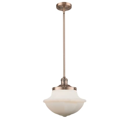 A large image of the Innovations Lighting 201S Large Oxford Antique Copper / Matte White