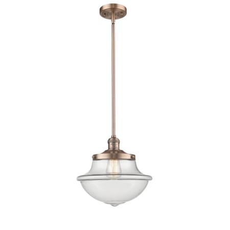 A large image of the Innovations Lighting 201S Large Oxford Antique Copper / Clear