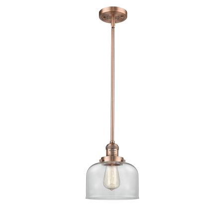 A large image of the Innovations Lighting 201S Large Bell Antique Copper / Clear