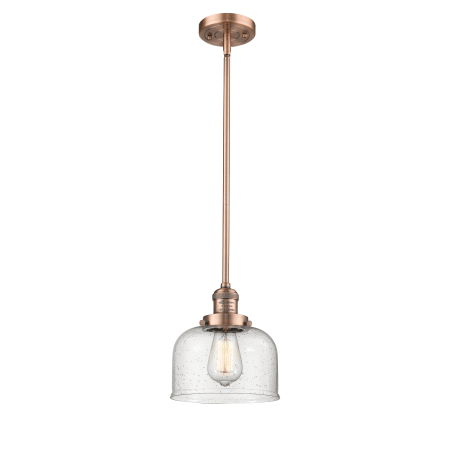 A large image of the Innovations Lighting 201S Large Bell Antique Copper / Seedy