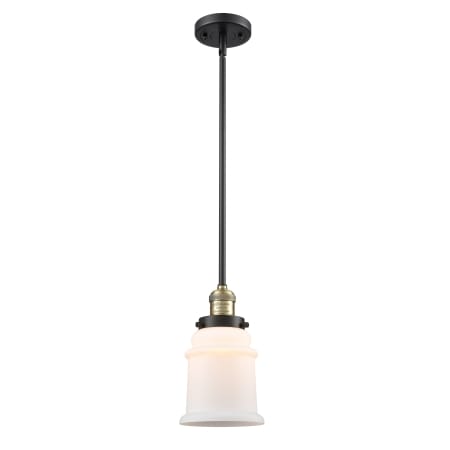 A large image of the Innovations Lighting 201S Canton Black Antique Brass / Matte White