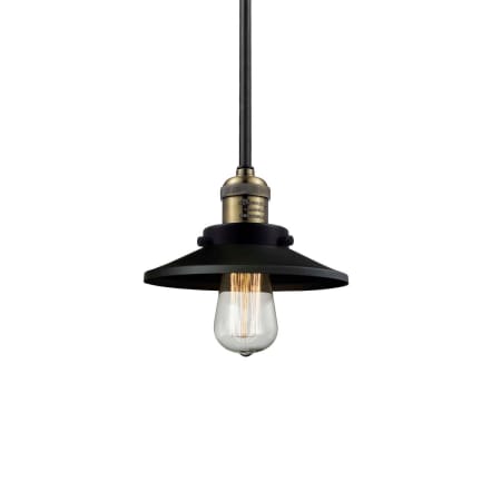 A large image of the Innovations Lighting 201S Railroad Black / Antique Brass / Matte Black
